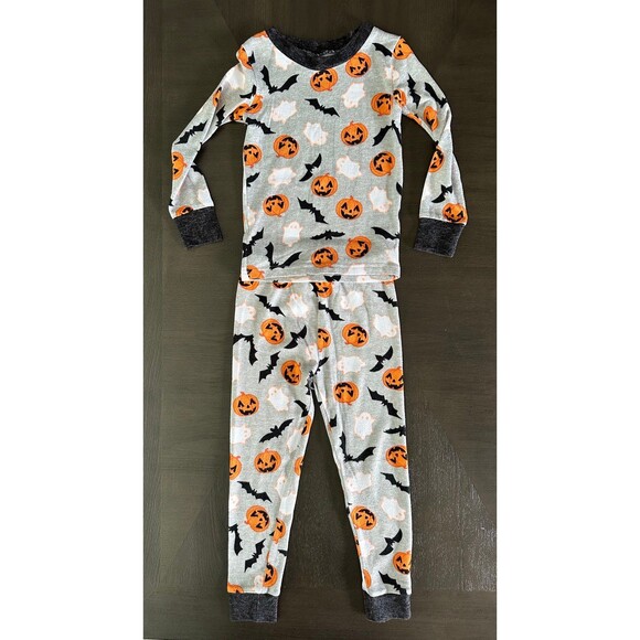 Trick or Treat Sleep Halloween Pajamas Size 4T – Ghost, Pumpkin& Skeleton Set - Picture 2 of 9